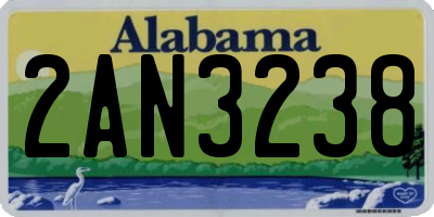 AL license plate 2AN3238