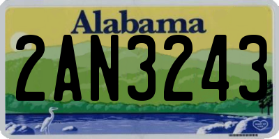 AL license plate 2AN3243