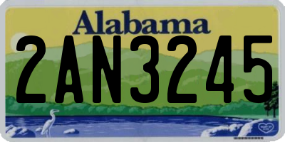 AL license plate 2AN3245