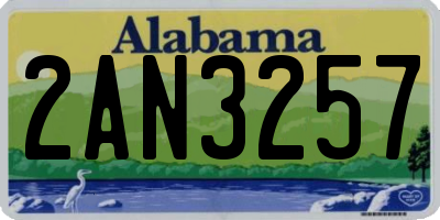AL license plate 2AN3257