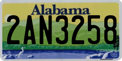 AL license plate 2AN3258