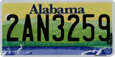 AL license plate 2AN3259