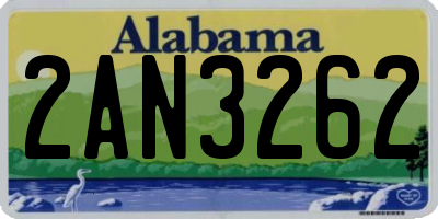 AL license plate 2AN3262