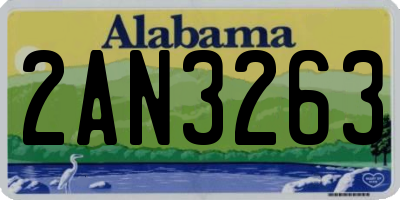 AL license plate 2AN3263