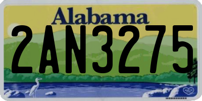 AL license plate 2AN3275