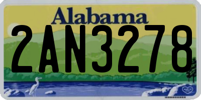 AL license plate 2AN3278