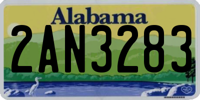 AL license plate 2AN3283