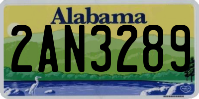 AL license plate 2AN3289
