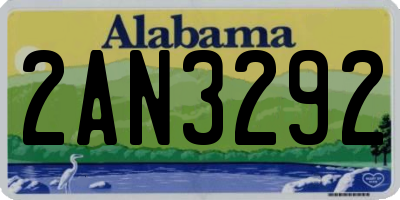AL license plate 2AN3292