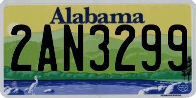 AL license plate 2AN3299