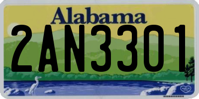 AL license plate 2AN3301