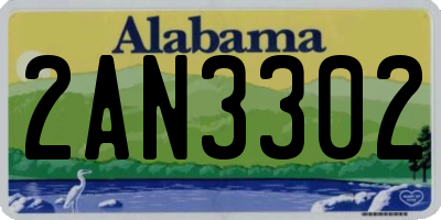 AL license plate 2AN3302