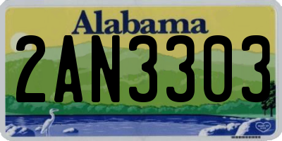 AL license plate 2AN3303