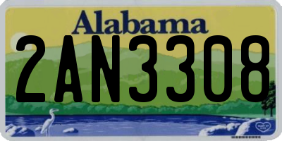 AL license plate 2AN3308