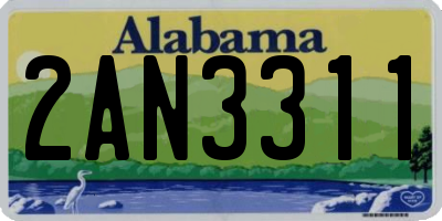 AL license plate 2AN3311