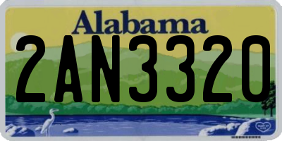 AL license plate 2AN3320