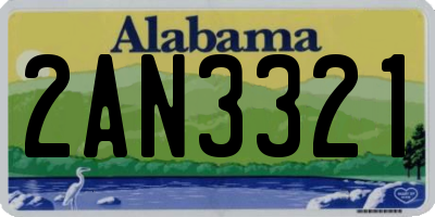 AL license plate 2AN3321