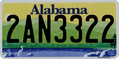 AL license plate 2AN3322