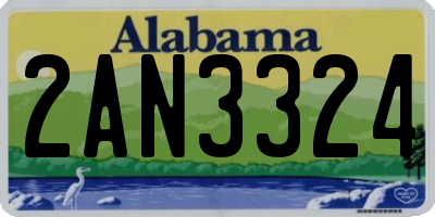 AL license plate 2AN3324