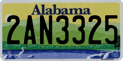 AL license plate 2AN3325