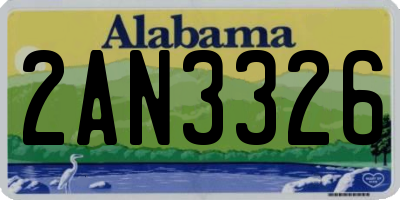 AL license plate 2AN3326