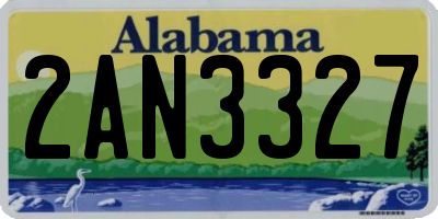 AL license plate 2AN3327