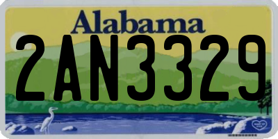 AL license plate 2AN3329