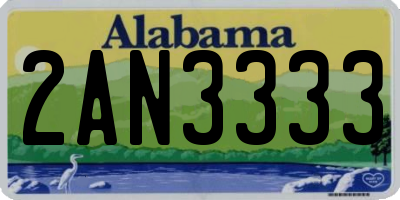 AL license plate 2AN3333