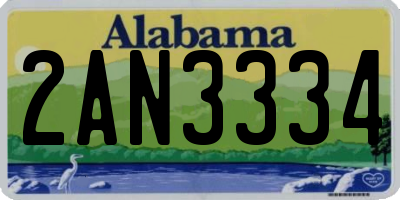 AL license plate 2AN3334