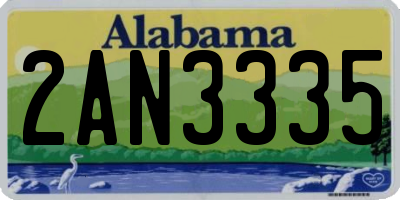 AL license plate 2AN3335