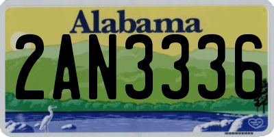 AL license plate 2AN3336