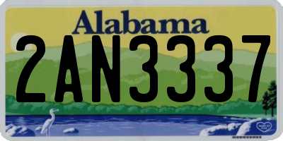 AL license plate 2AN3337