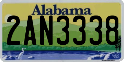 AL license plate 2AN3338