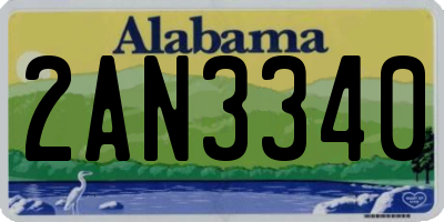 AL license plate 2AN3340