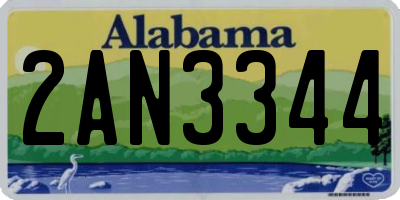 AL license plate 2AN3344
