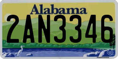 AL license plate 2AN3346