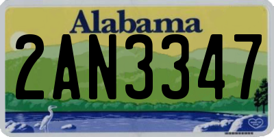 AL license plate 2AN3347
