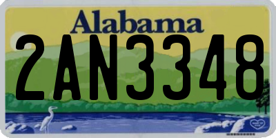 AL license plate 2AN3348