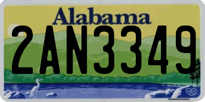 AL license plate 2AN3349