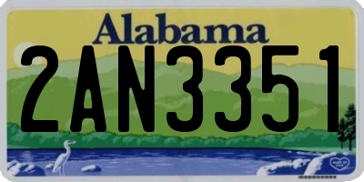 AL license plate 2AN3351