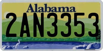 AL license plate 2AN3353