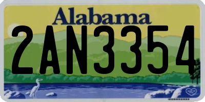 AL license plate 2AN3354