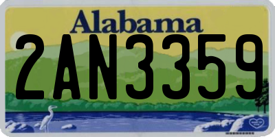 AL license plate 2AN3359