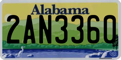 AL license plate 2AN3360
