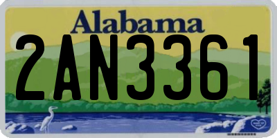 AL license plate 2AN3361
