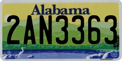 AL license plate 2AN3363