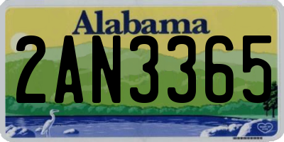 AL license plate 2AN3365