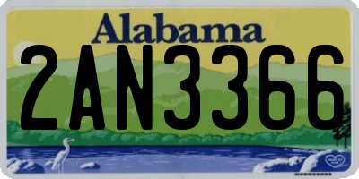 AL license plate 2AN3366