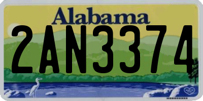 AL license plate 2AN3374