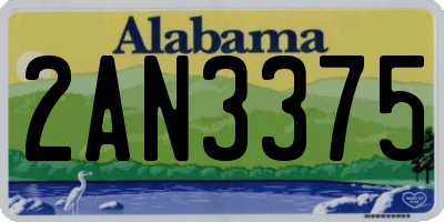 AL license plate 2AN3375